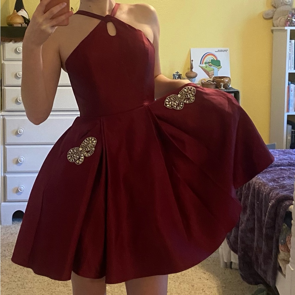 formal burgundy dress: Blondie Nites by Stacy Skylar